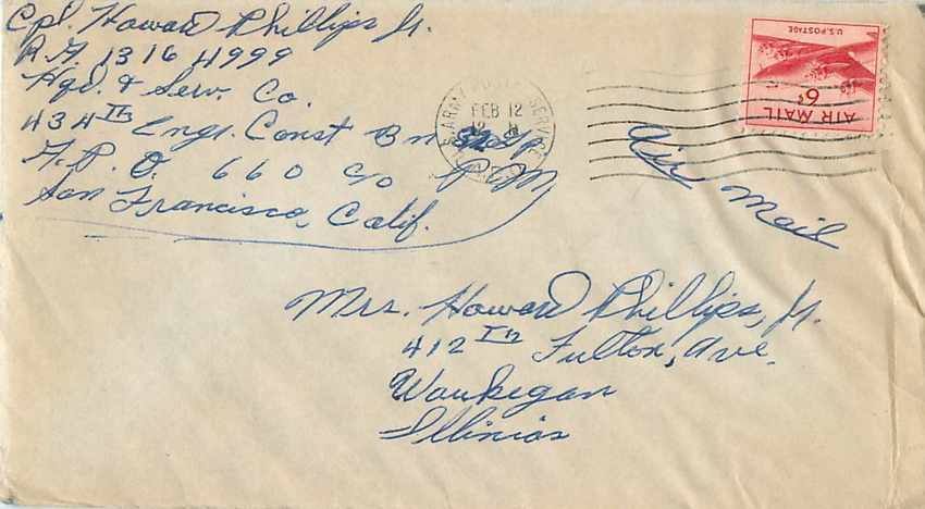 Lettre Cover US Army postal service 