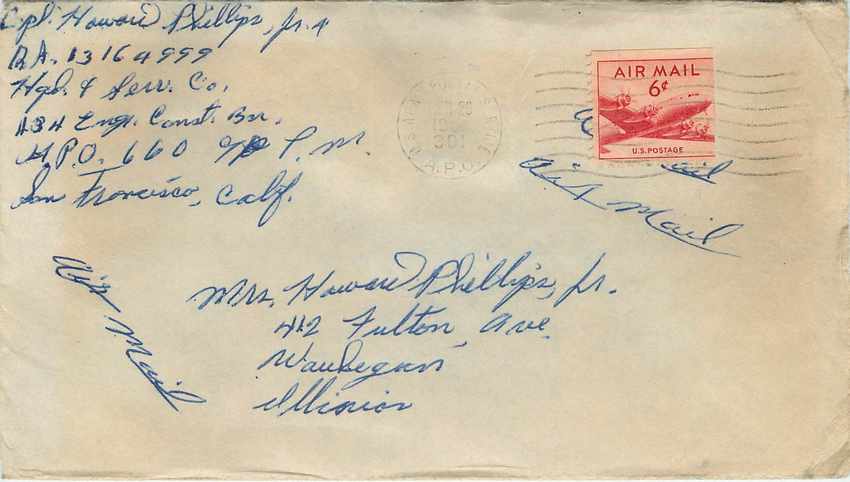 Lettre Cover US Army postal service Waukegan