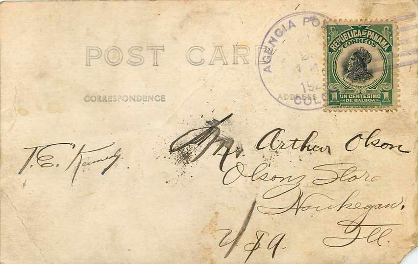 CPA USS Wyoming Pacific Fleet Bateau Culebra Panama Canal — Verso