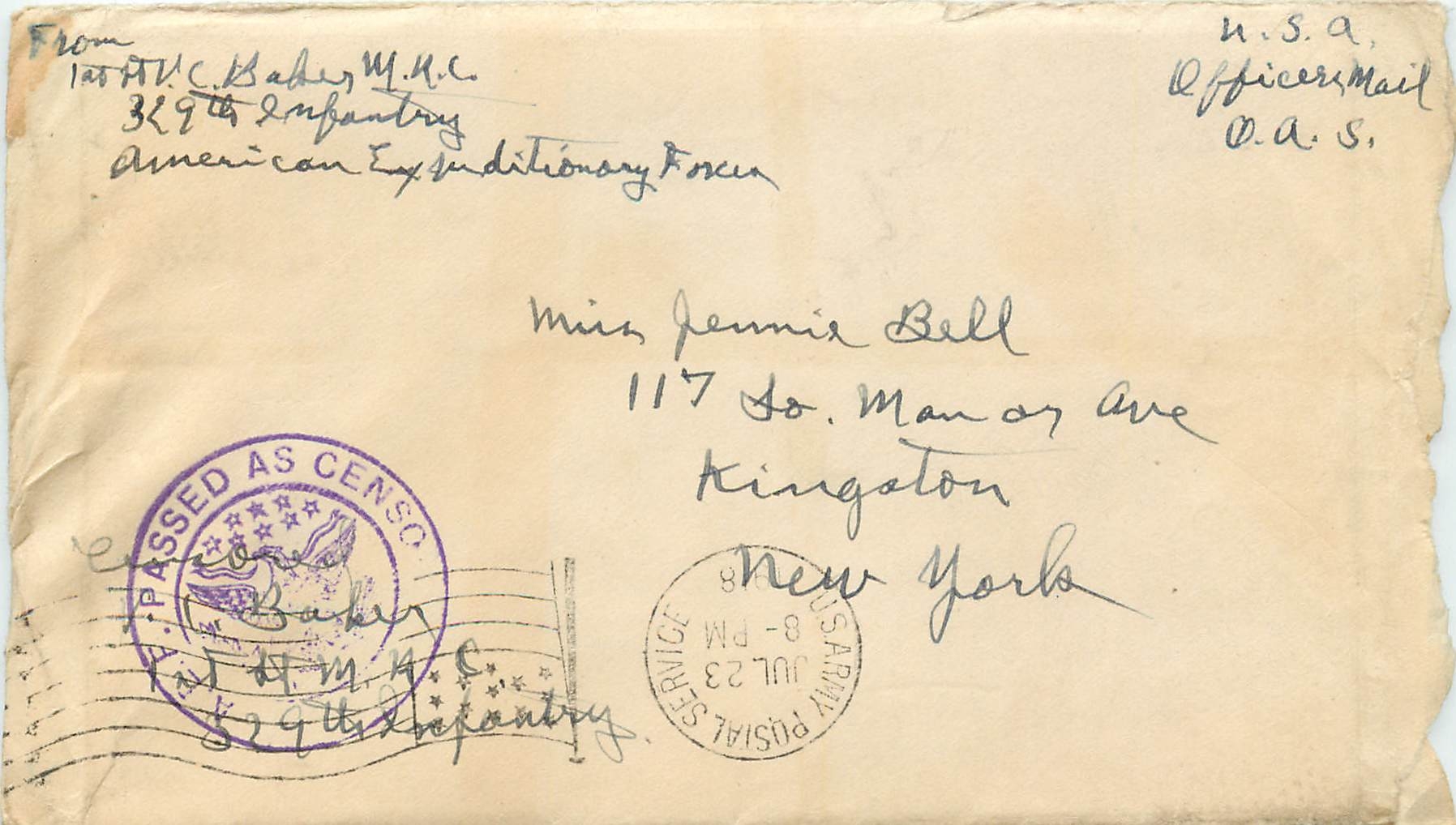Lettre Cover US Army postal service 1948