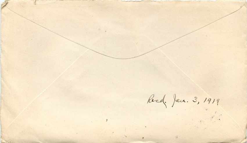 Lettre Cover US Army postal service 1918 — Verso