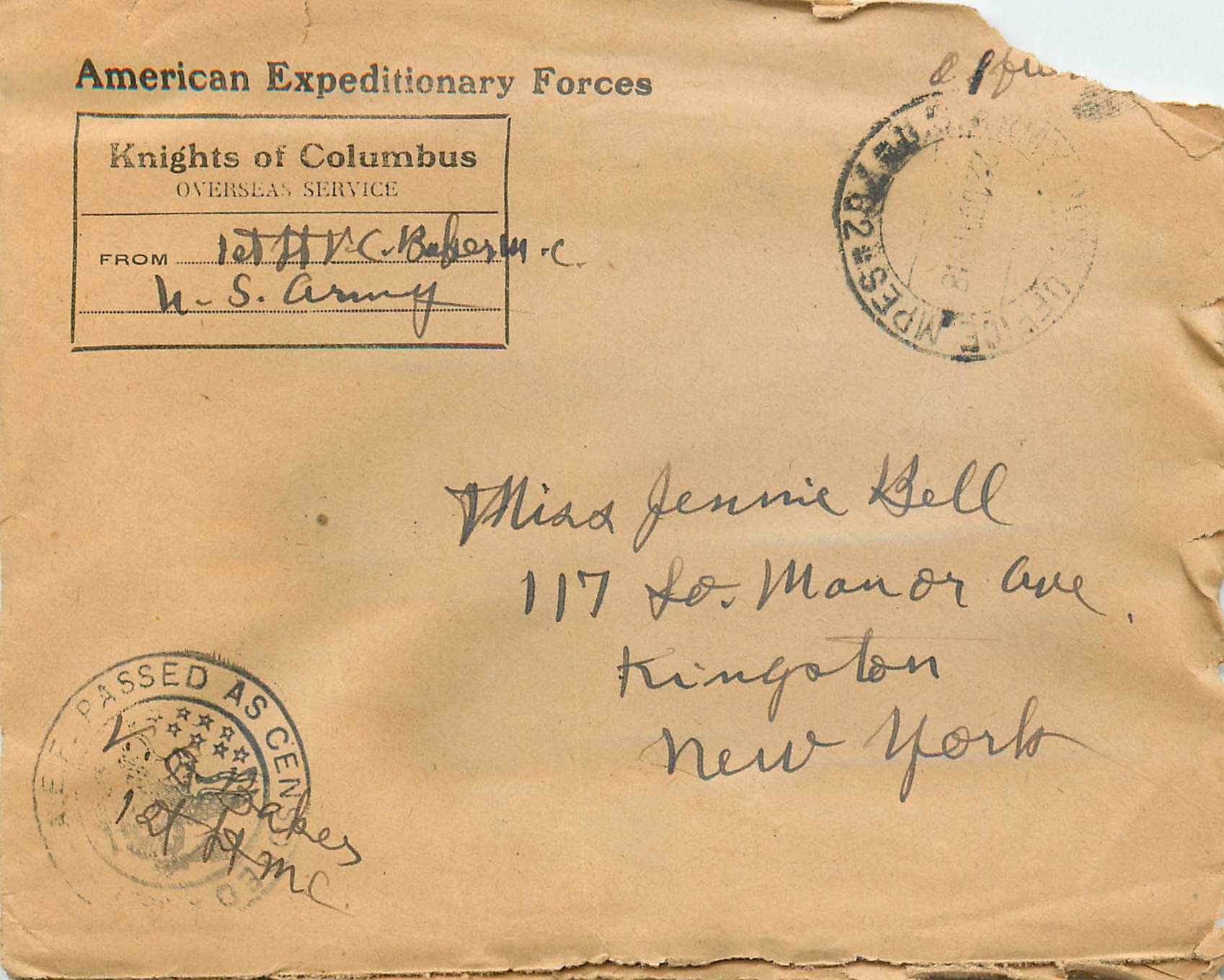 Lettre Cover US Army postal service 
