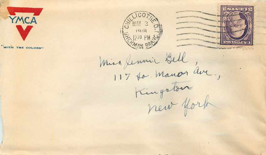 Lettre Cover US Army postal service 1918 YMCA