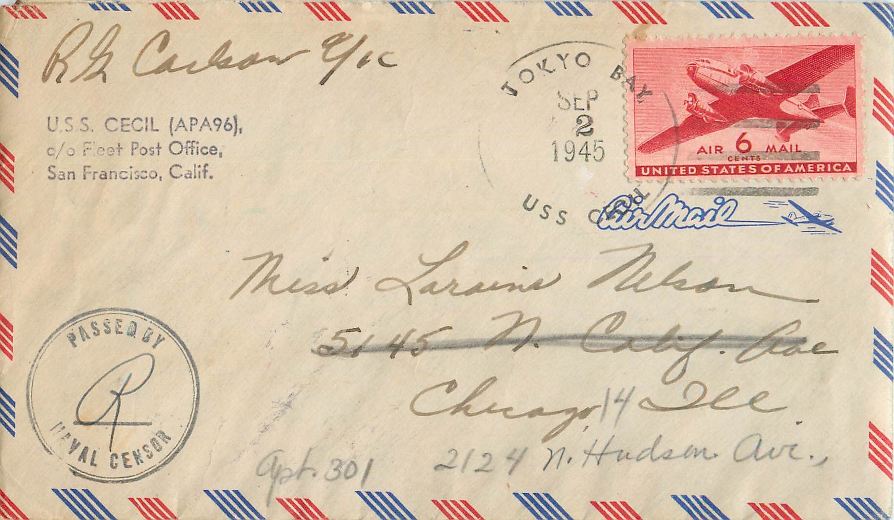 Lettre Cover US Army postal service 1945