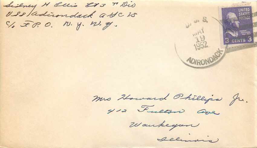Lettre Cover US Army postal service 1952 Adirondack