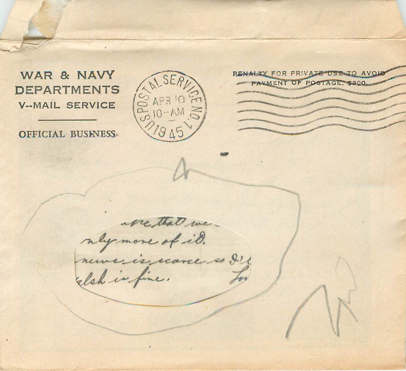 Lettre Cover US Army postal service 1945