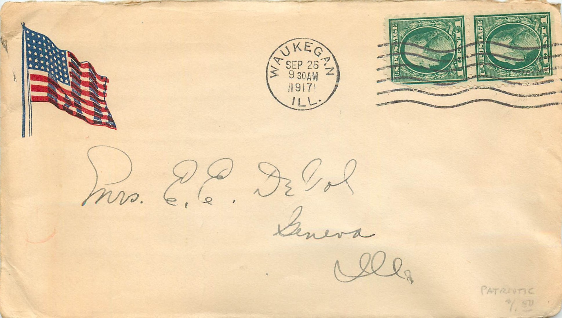 Lettre Cover US Army postal service 1917