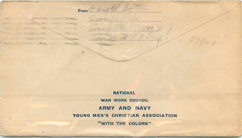 Lettre Cover US Army postal service 1917 — Verso