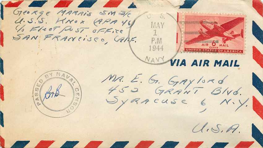 Lettre Cover US Army postal service 1944 Moultrie