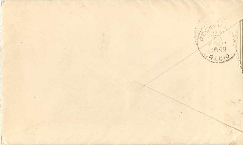 Lettre Cover 1899 Janesville Myers House Cigar Store Curtis & Kienow Tabac — Verso