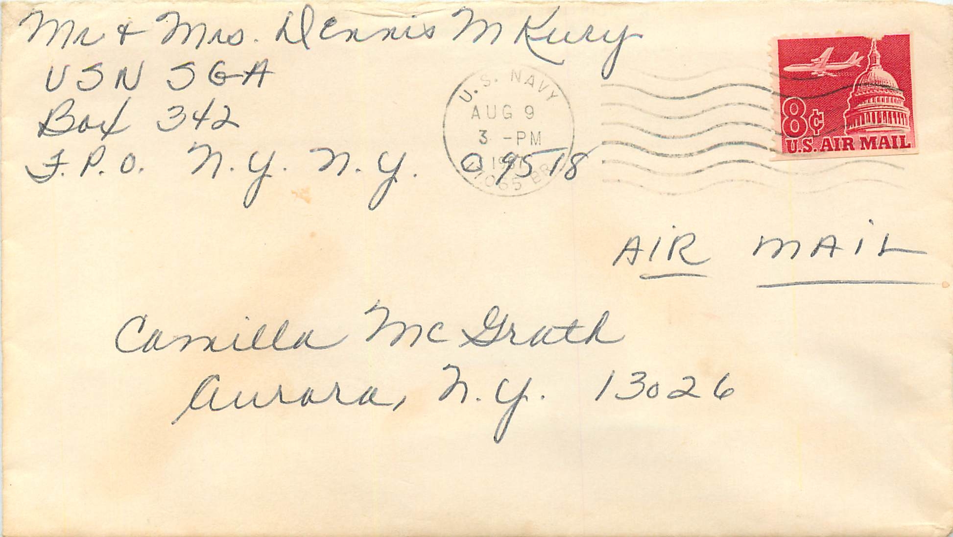 Lettre Cover  US Army 1957