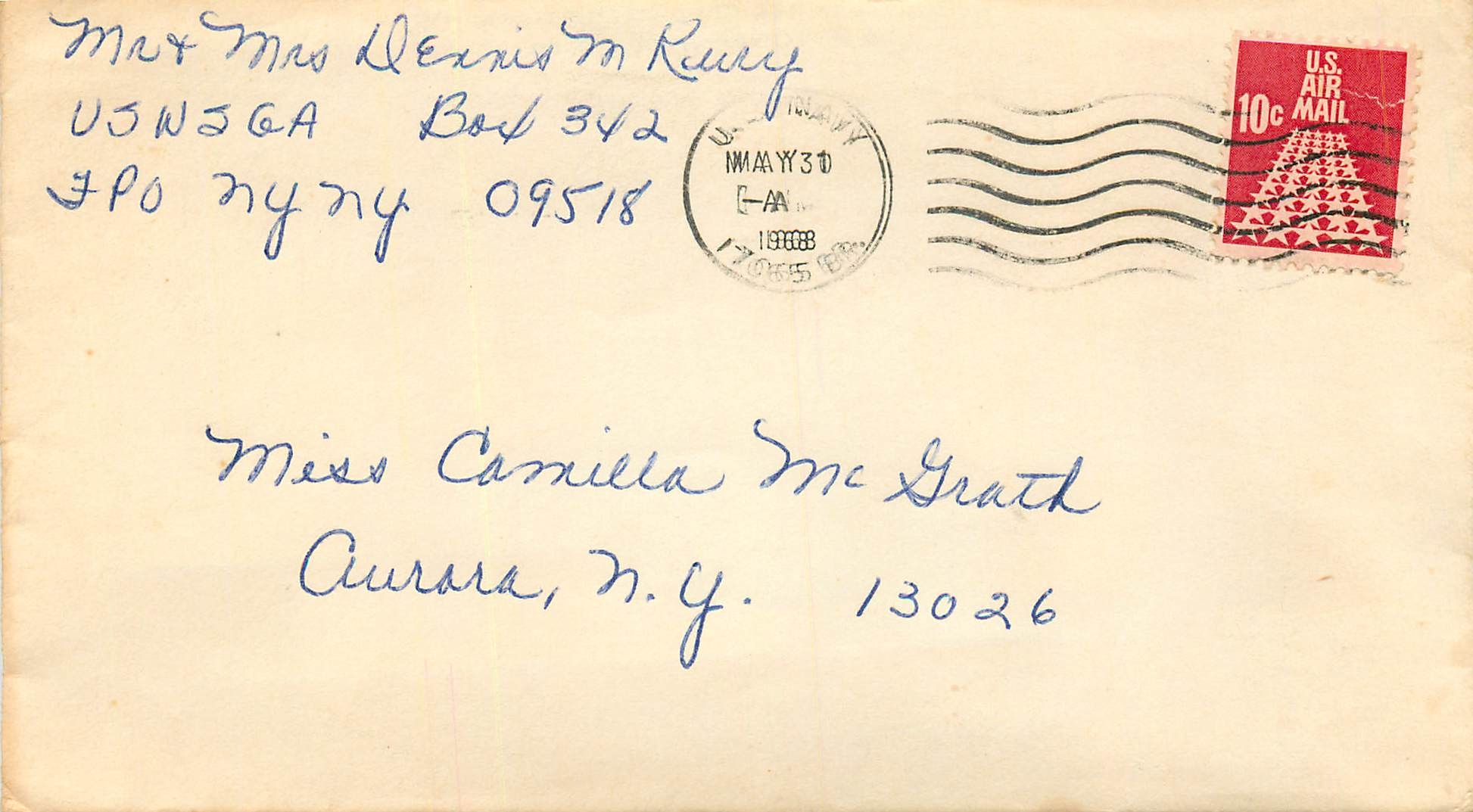 Lettre Cover  US Army 1968