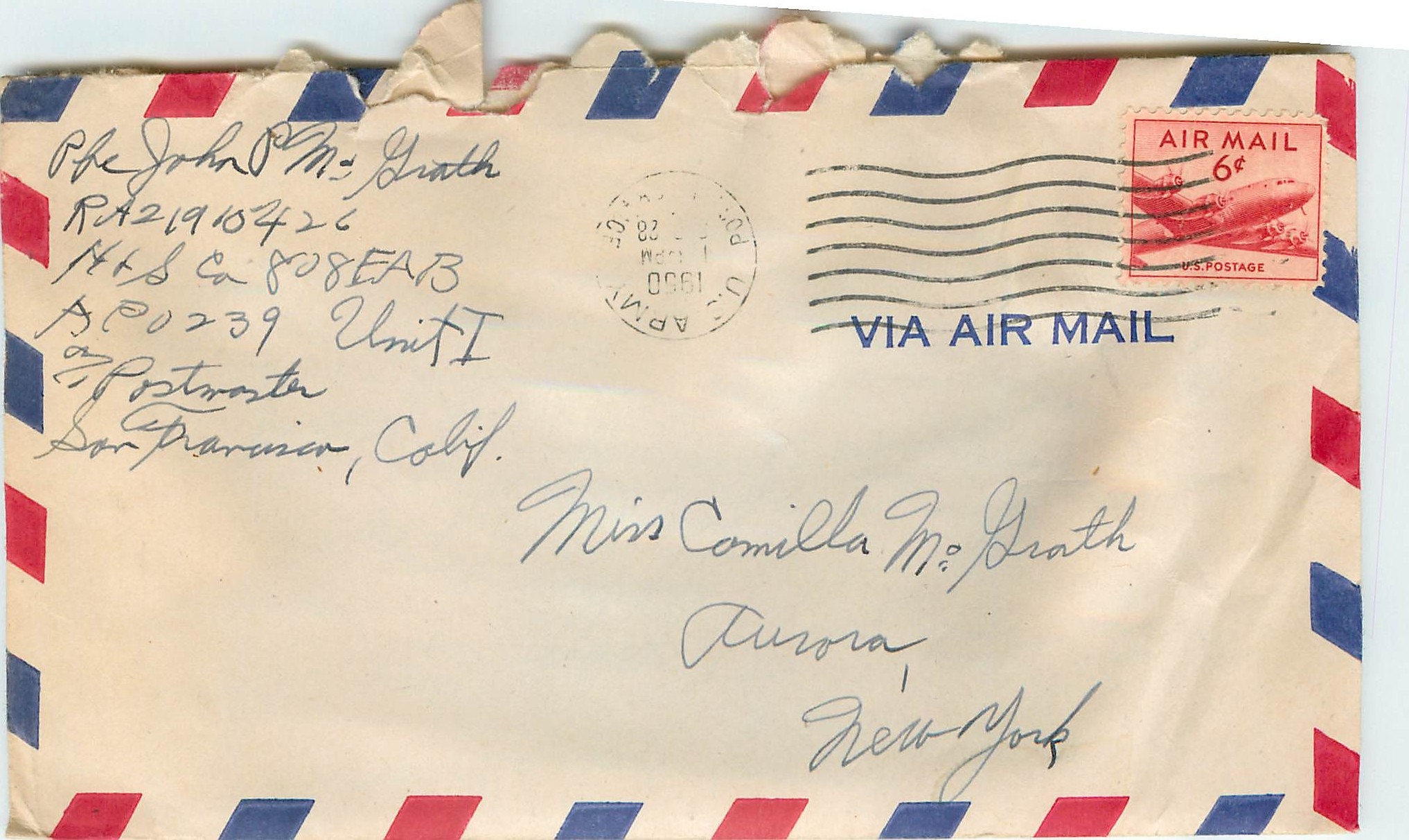 Lettre Cover  US Army 1950