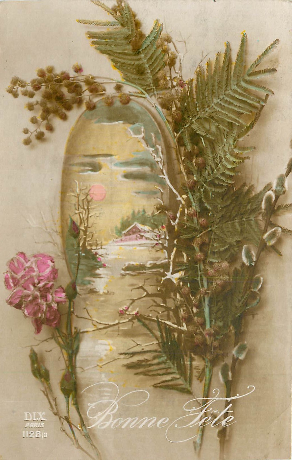 CPA Fantaisie Fleurs avec cachet US Censor