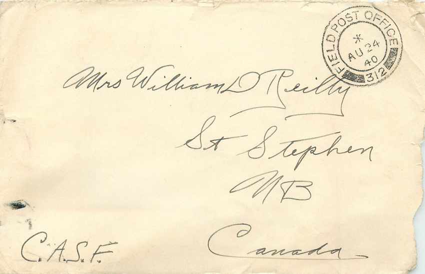Lettre Cover  Field Post Office 312 1940