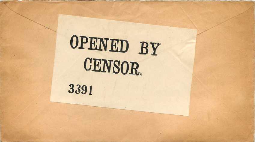 Lettre Cover  US Censor YMCA  — Back