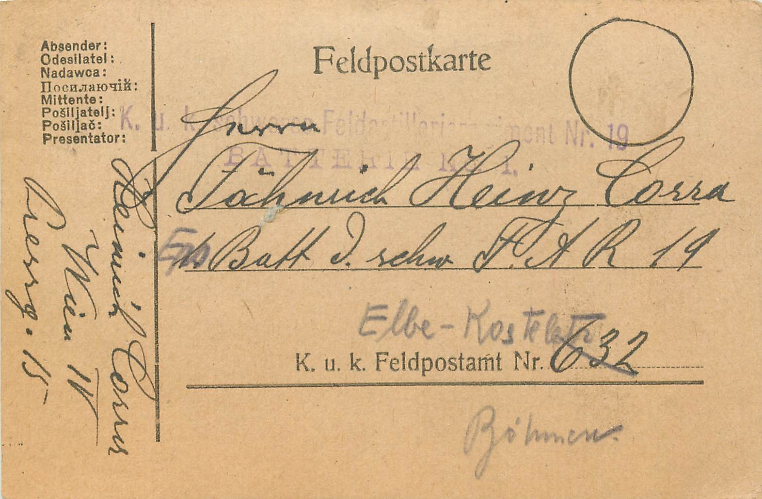 Lettre Cover Hongrie 1917 Militaria