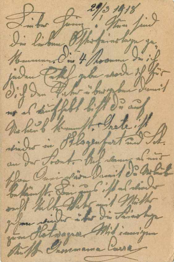 Carte Hongrie Militaria 1918 — Rückseite