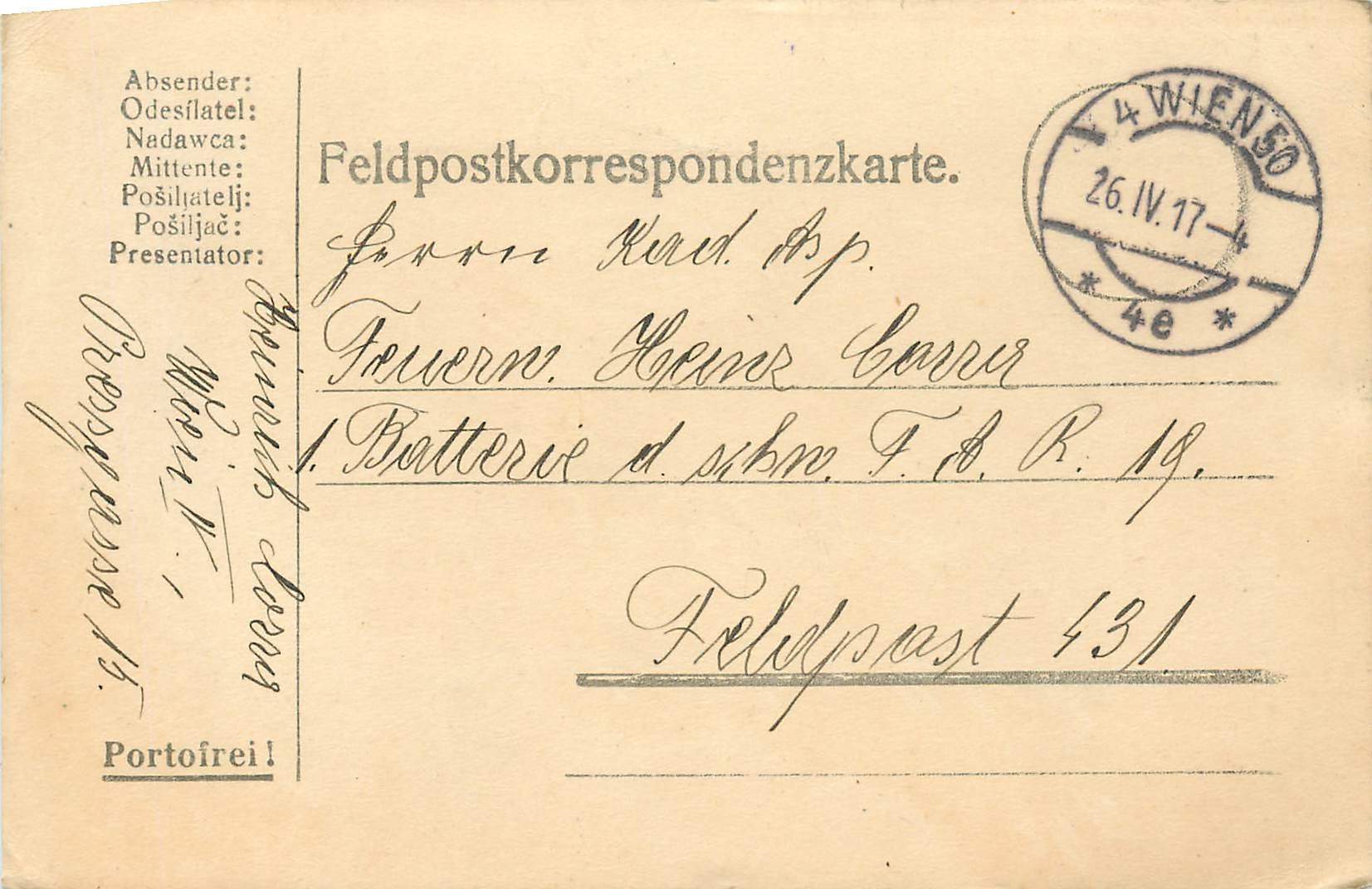 Carte Hongrie Militaria  1917