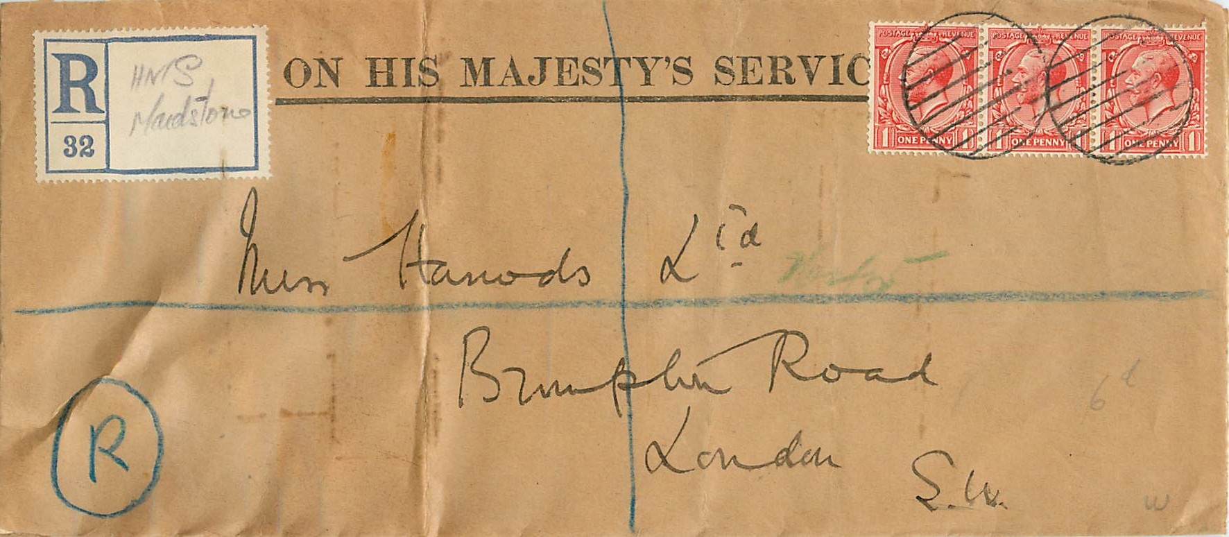 Lettre Cover GB OHMS with military cancel