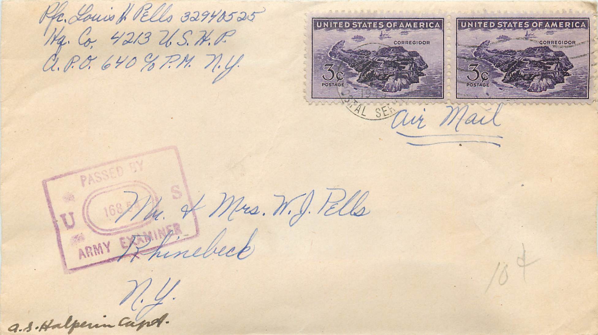 Lettre Cover US Censor 1945