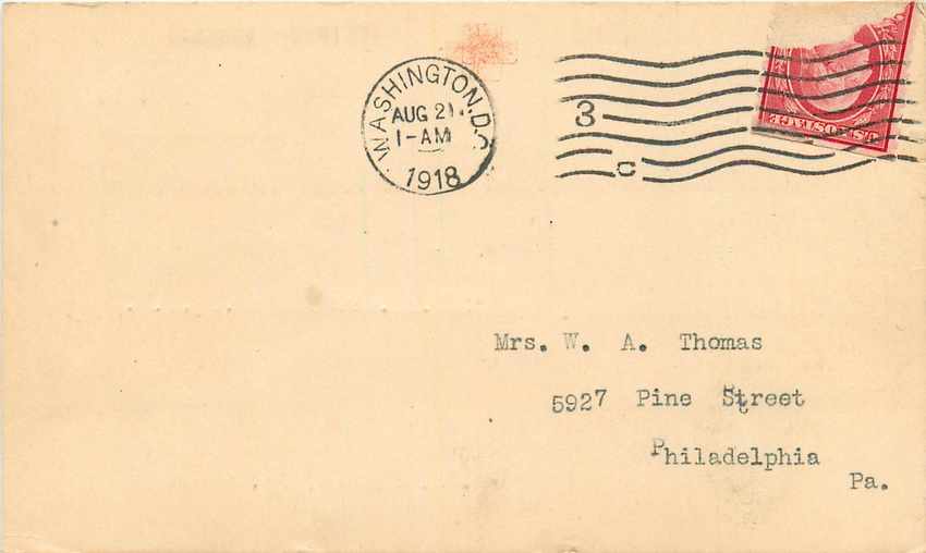 Entier Postal Stationary US Army  1918 Washington Red Cross Croix Rouge