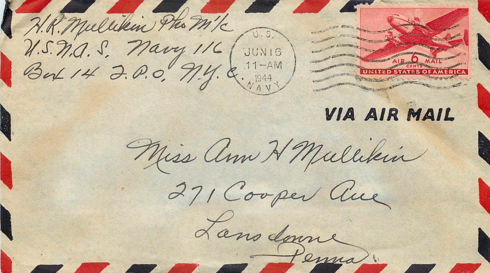 Lettre Cover US Army  1944