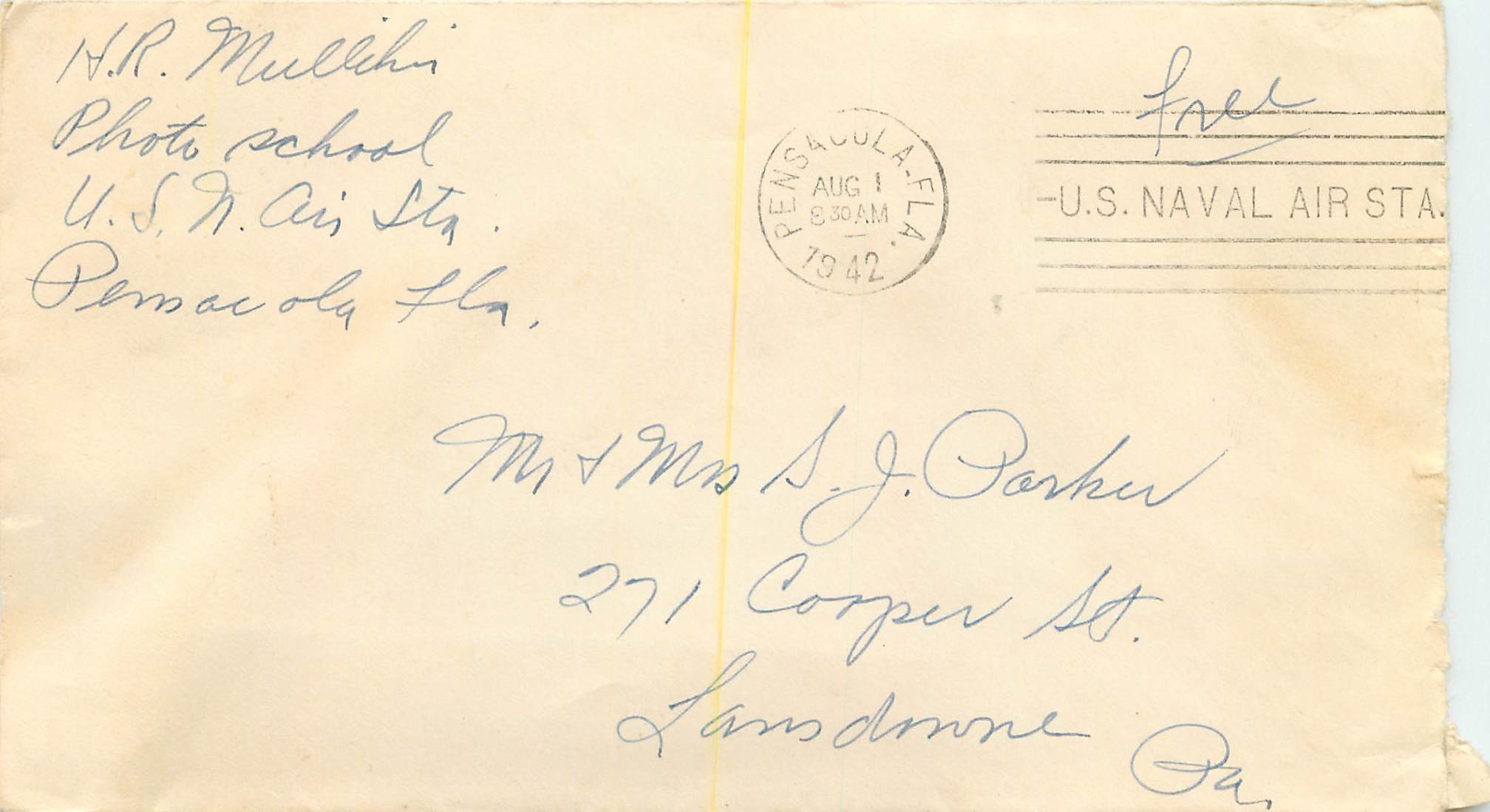 Lettre Cover US Army  1942