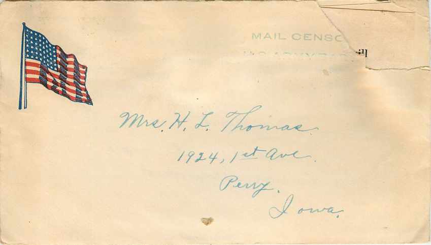 Lettre Cover US Mail Perry Iowa Militaria