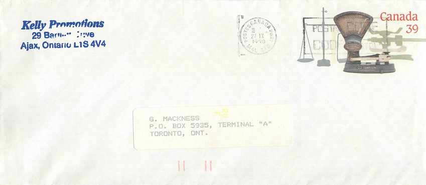 Entier Postal Postal Stationary Canada Balance Dayton  