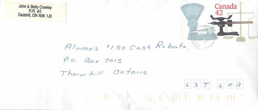 Entier Postal Postal Stationary Canada Balance Dayton  Gadshill