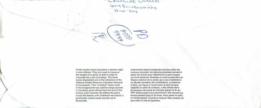 Entier Postal Postal Stationary Canada Balance Dayton   — Rückseite