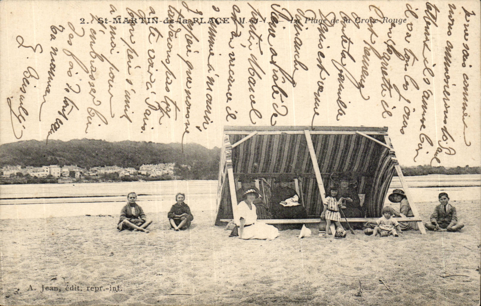 Martin-de-la-Place- Plage de la Croix Rouge -CPA