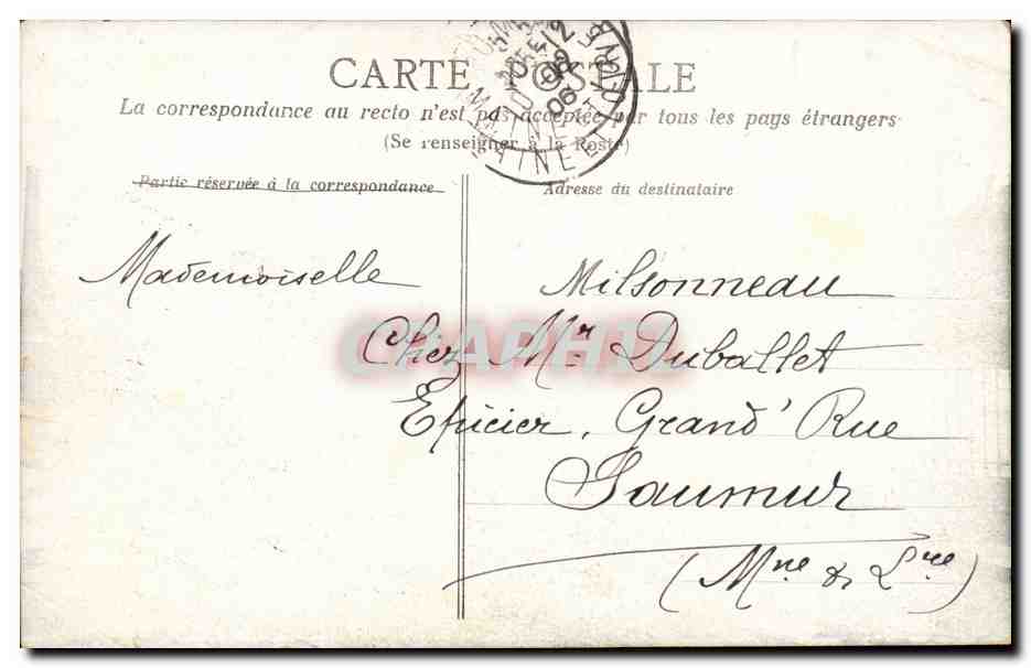 Angers- La gare Saint- Laud -CPA — Rückseite