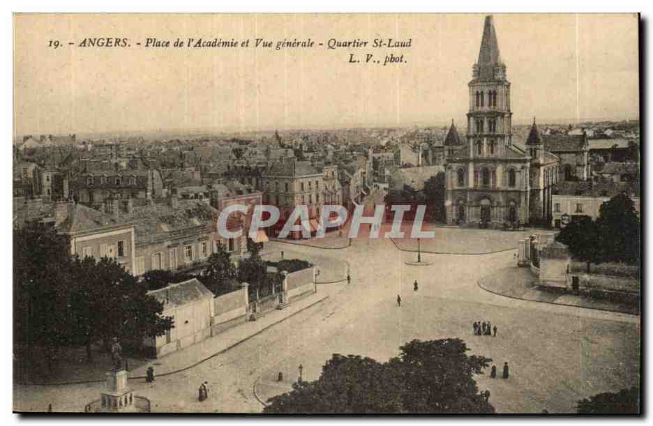 Angers- Place de la Academie et Vue generale -Quartier Saint-Laud -CPA