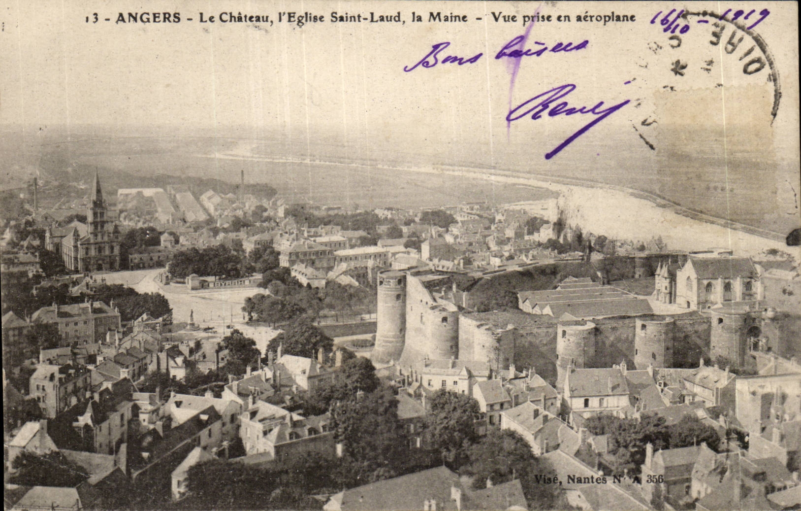 Angers- Le Chateau l'Eglise Saint-Laud la Maine -CPA