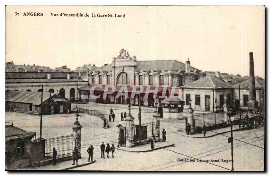 Angers- Vue d'ensemble de la Gare St Laud- CPA