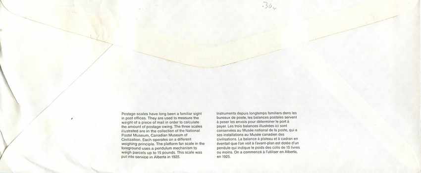 Entier Postal Postal Stationary Canada Balance a peser Dayton  — Rückseite
