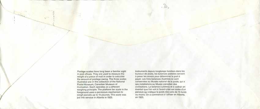 Entier Postal Postal Stationary Canada Balance a peser Dayton  — Rückseite
