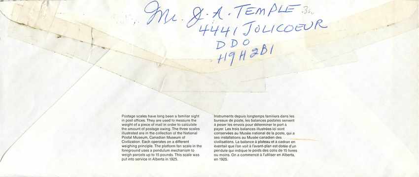 Balances postales — Musée national des civilisations — éditeur non visible — Rückseite