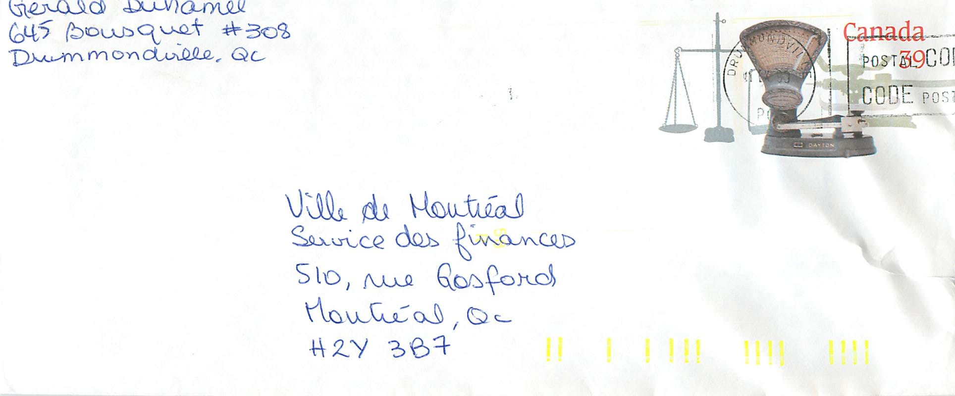 Entier Postal Postal Stationary Canada Balance a peser Dayton Drummundville