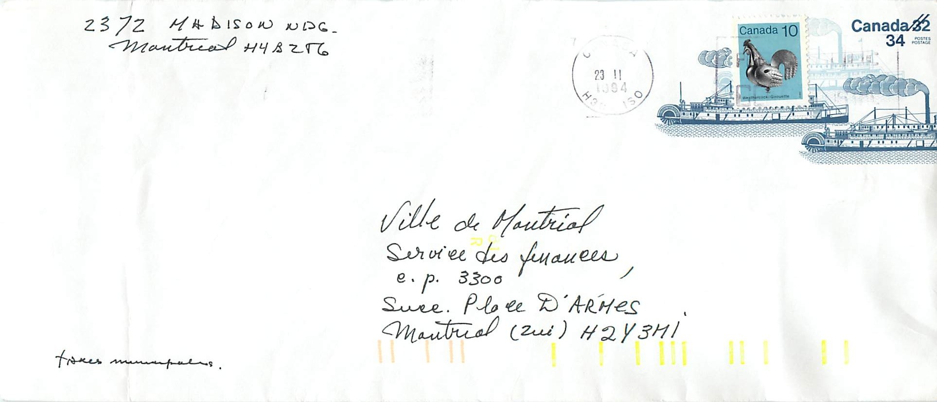 Vapeur Barrington — service postal sur les lacs — Canada Post 1964