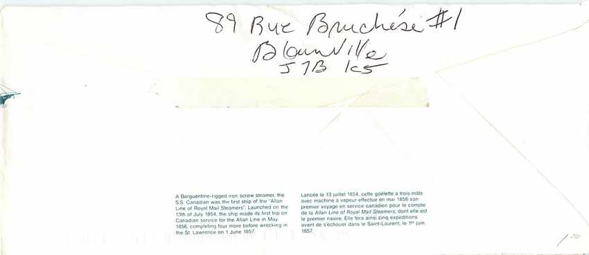 Entier Postal Postal Stationary Canada Bateaux Bateau  — Rückseite
