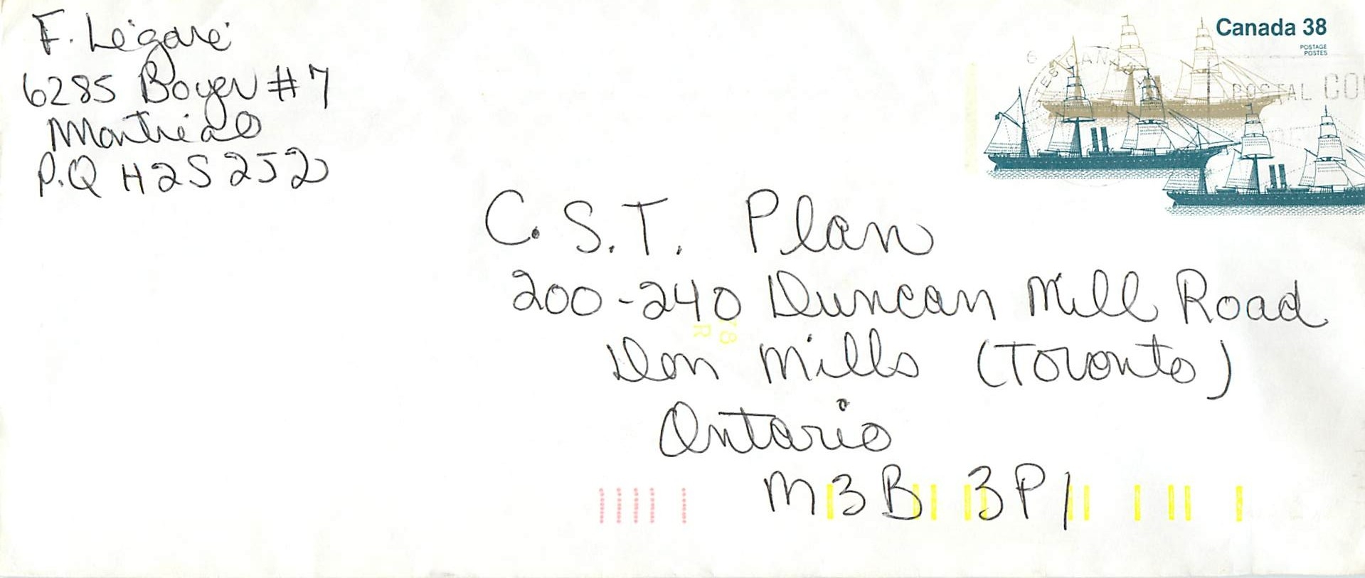 S.S. Canadian — premier navire à vapeur de la ligne Allan — éditeur Postal Co. Canada