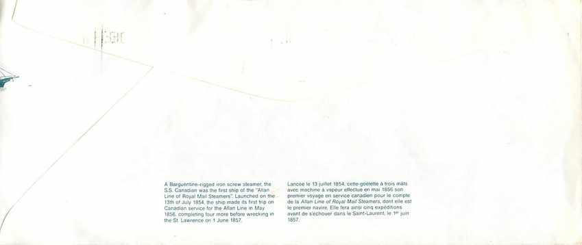 S.S. Canadian — premier navire à vapeur de la ligne Allan — éditeur Postal Co. Canada — Rückseite