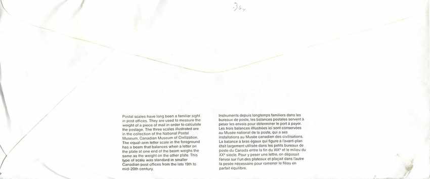 Entier Postal Postal Stationary Canada Balance de Justice  — Rückseite