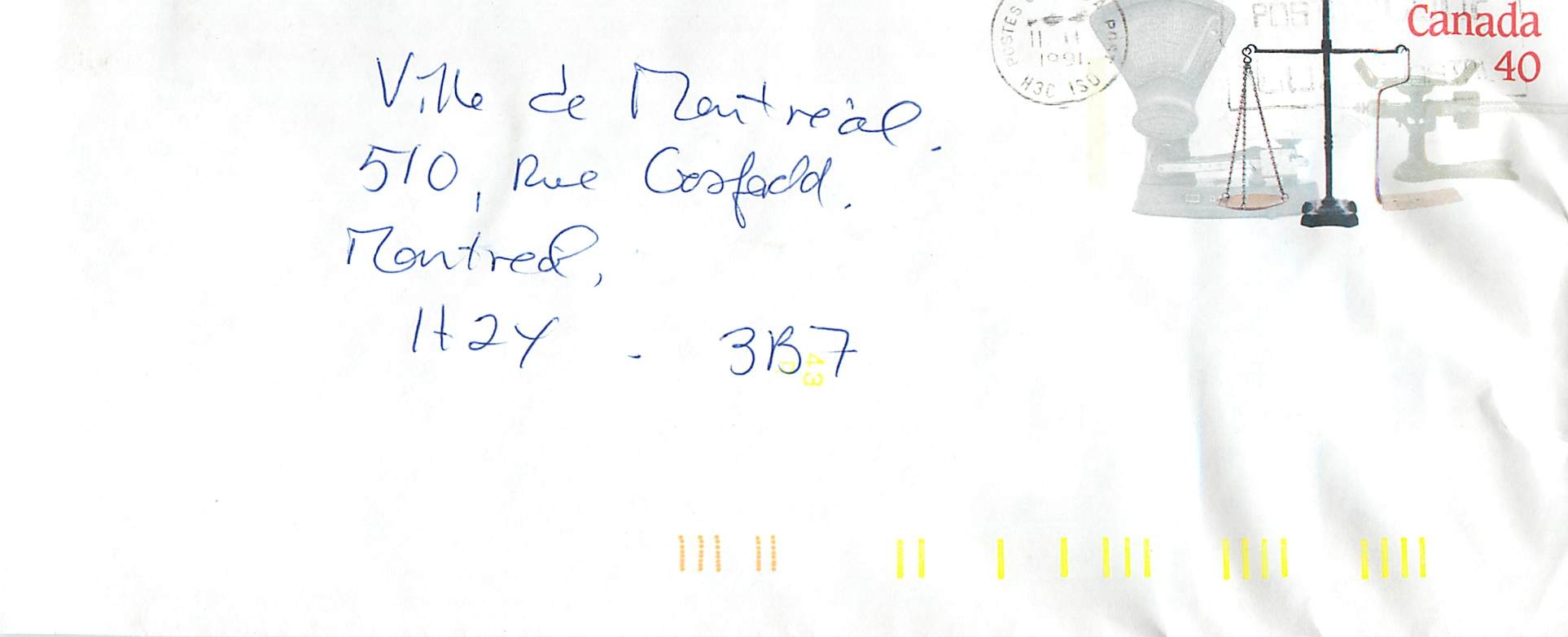 Entier Postal Postal Stationary Canada Balance de Justice 
