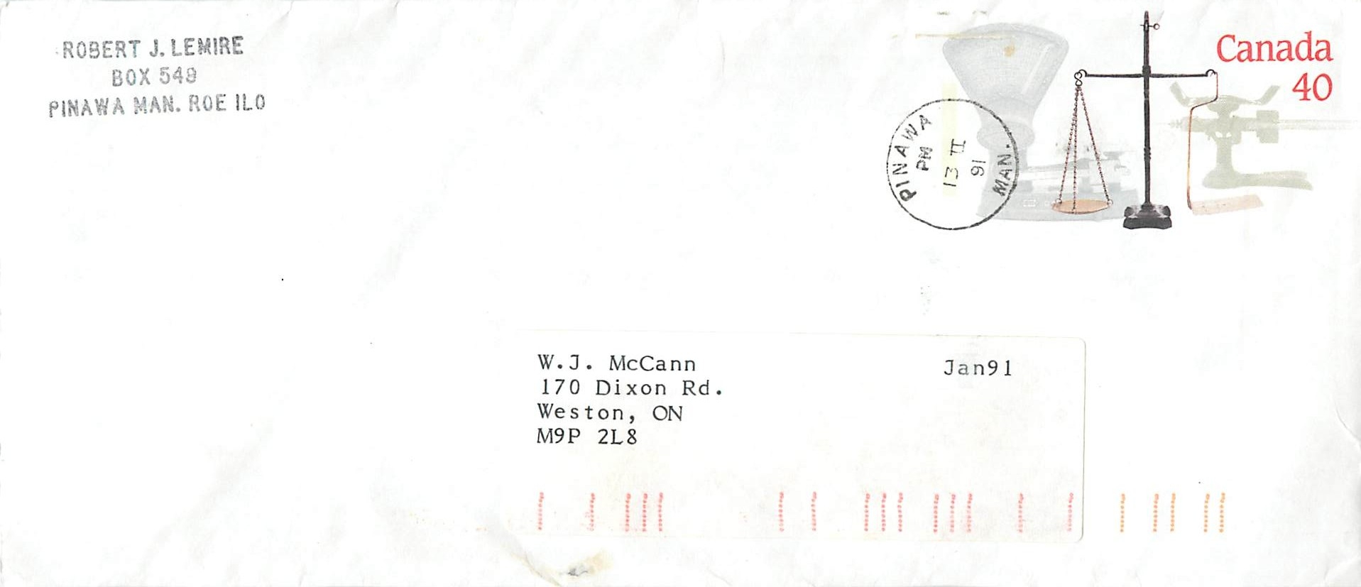 Balances postales — Musée canadien des civilisations — Pinawa, Manitoba