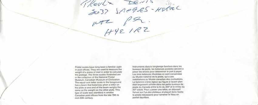 Balances postales — Musée canadien de la civilisation — Canada 40 — Verso