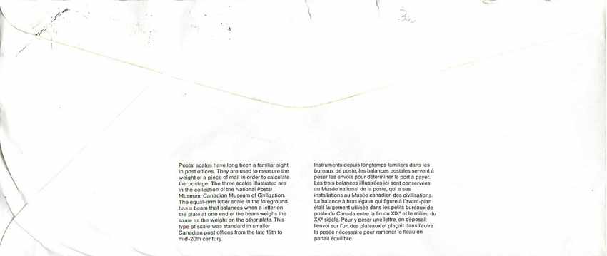 Entier Postal Postal Stationary Canada Balance Justice  — Back